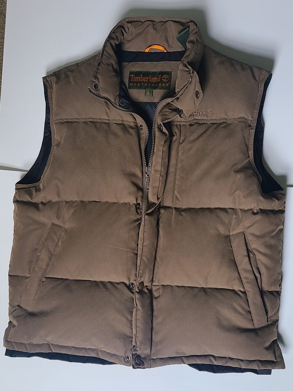 Timberland Men's Brown Puffer Vest - Insulated Outdoor Vest